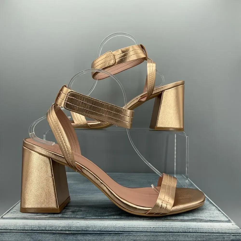 NEW Linea Paolo Women’s Emmie Heeled Sandals Gold Size 10M